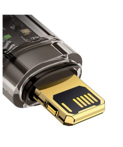 Cáp sạc nhanh tự ngắt hiệu Baseus Explorer Series USB to IP 2.4A 1m - Màu đen (Copy) (Copy)