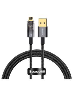 Cáp sạc nhanh tự ngắt hiệu Baseus Explorer Series USB to IP 2.4A 1m - Màu đen (Copy)